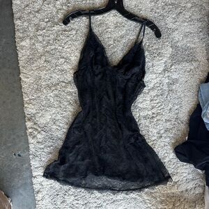 Victoria's Secret Sheer Black Lace Slip